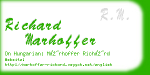 richard marhoffer business card